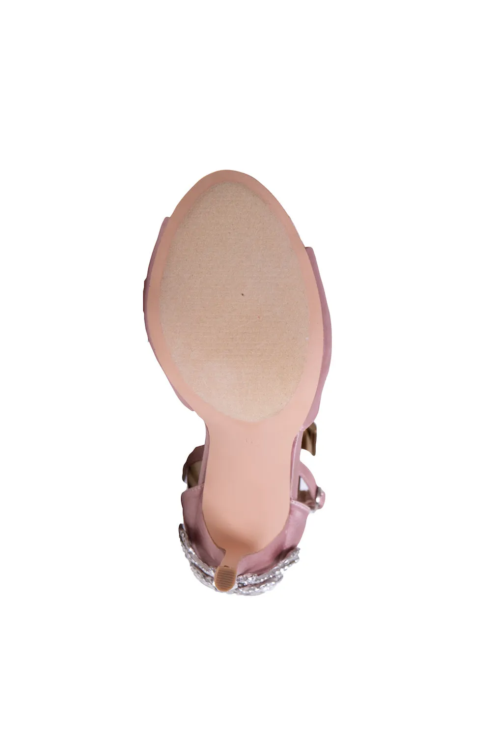 HALSEY OPEN TOE HEEL SHOE WITH CRYSTAL EMBELLISHED ON BACK
