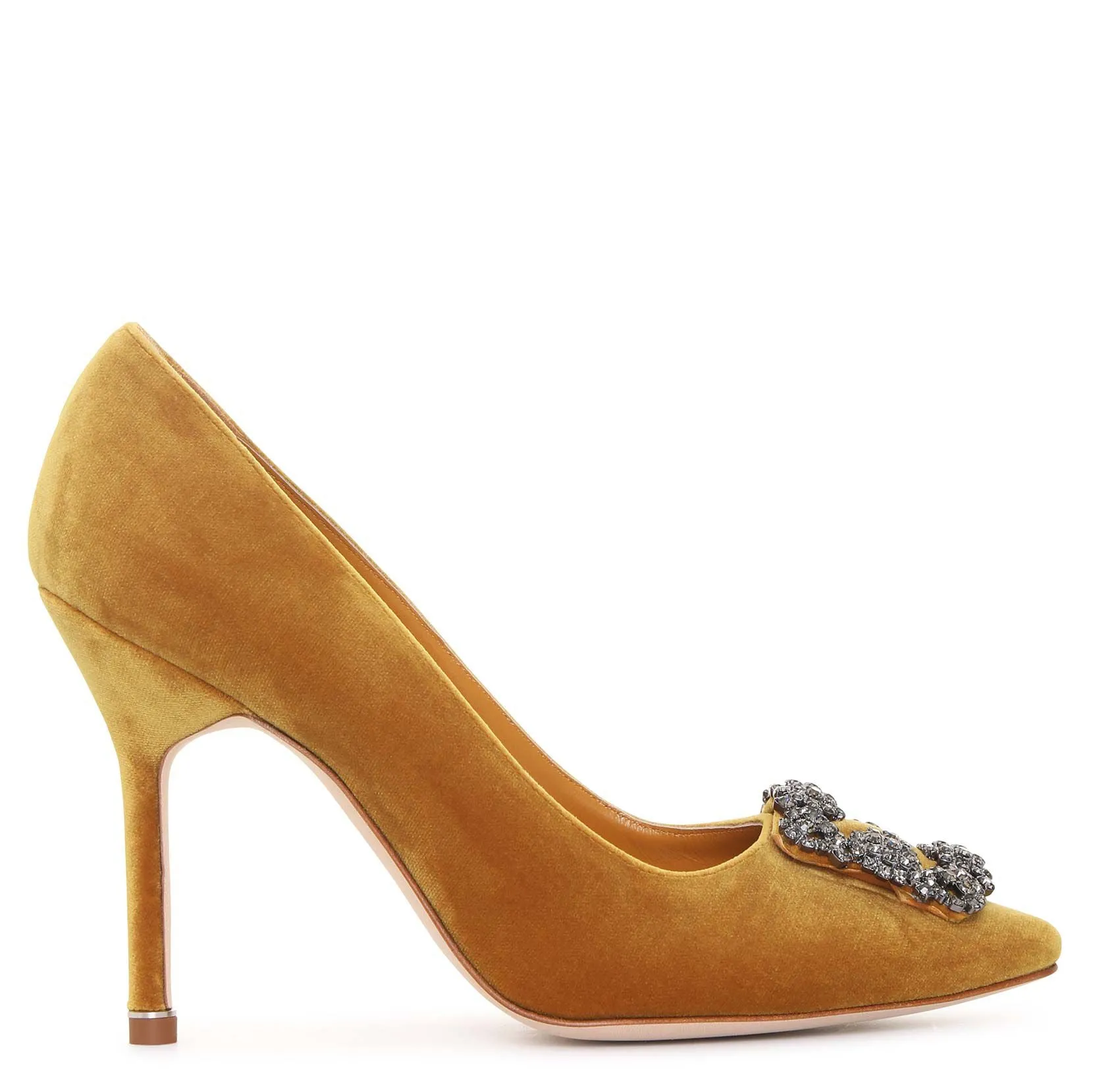 Hangisi 105 velvet mustard pumps