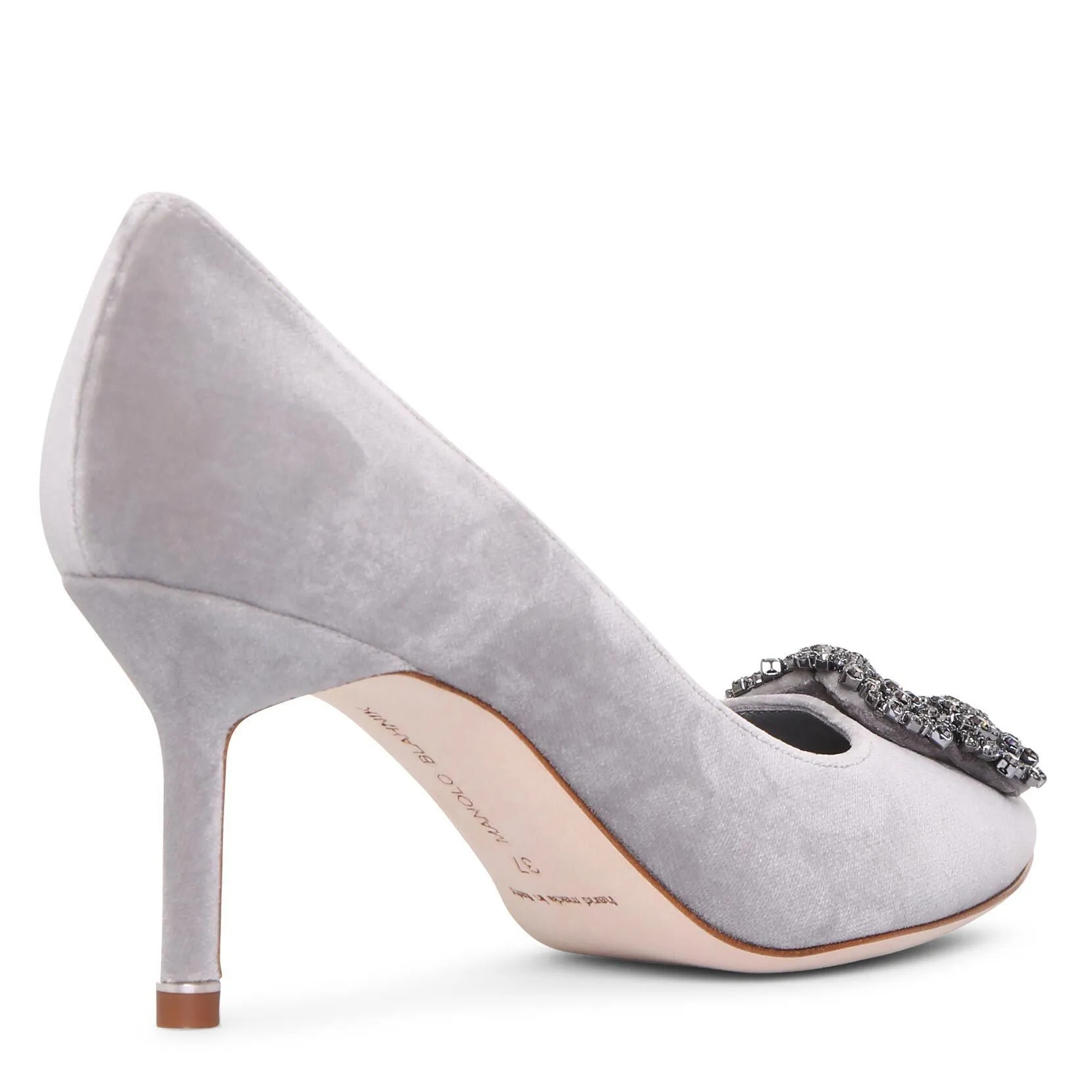 Hangisi 70 grey velvet pumps