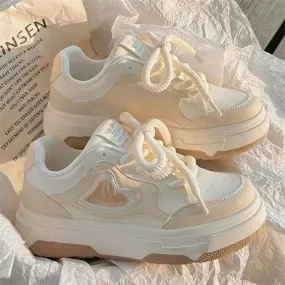 Hnzxzm Women's Sports Shoes Platform Sneakers Spring Summer 2024 Tennis Female Flats Casual Vulcanize Kawaii Skateboard Footwear