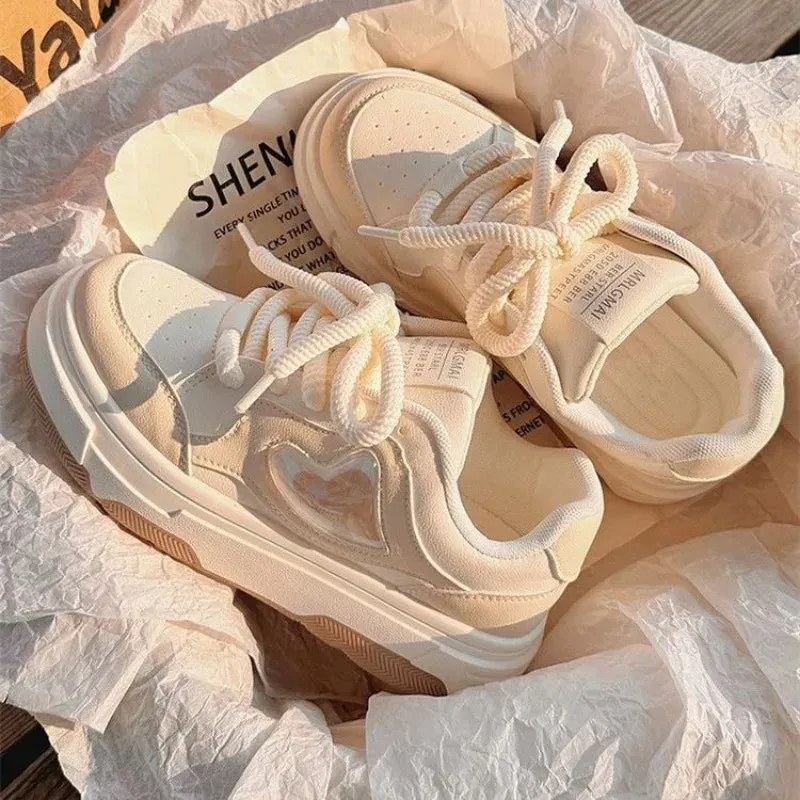 Hnzxzm Women's Sports Shoes Platform Sneakers Spring Summer 2024 Tennis Female Flats Casual Vulcanize Kawaii Skateboard Footwear