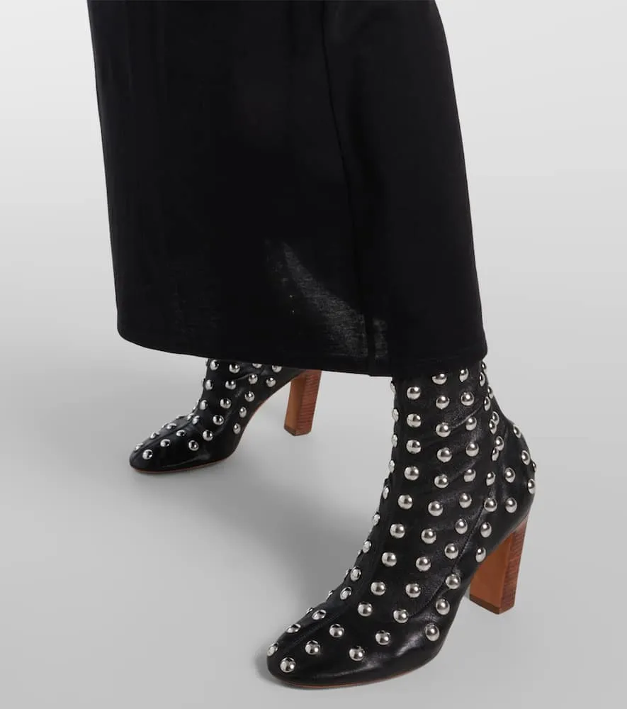 Khaite Apollo 85 studded leather ankle boots