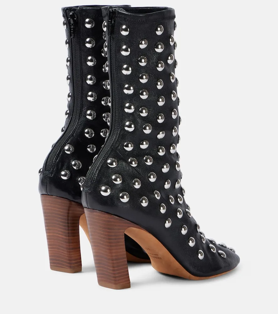 Khaite Apollo 85 studded leather ankle boots