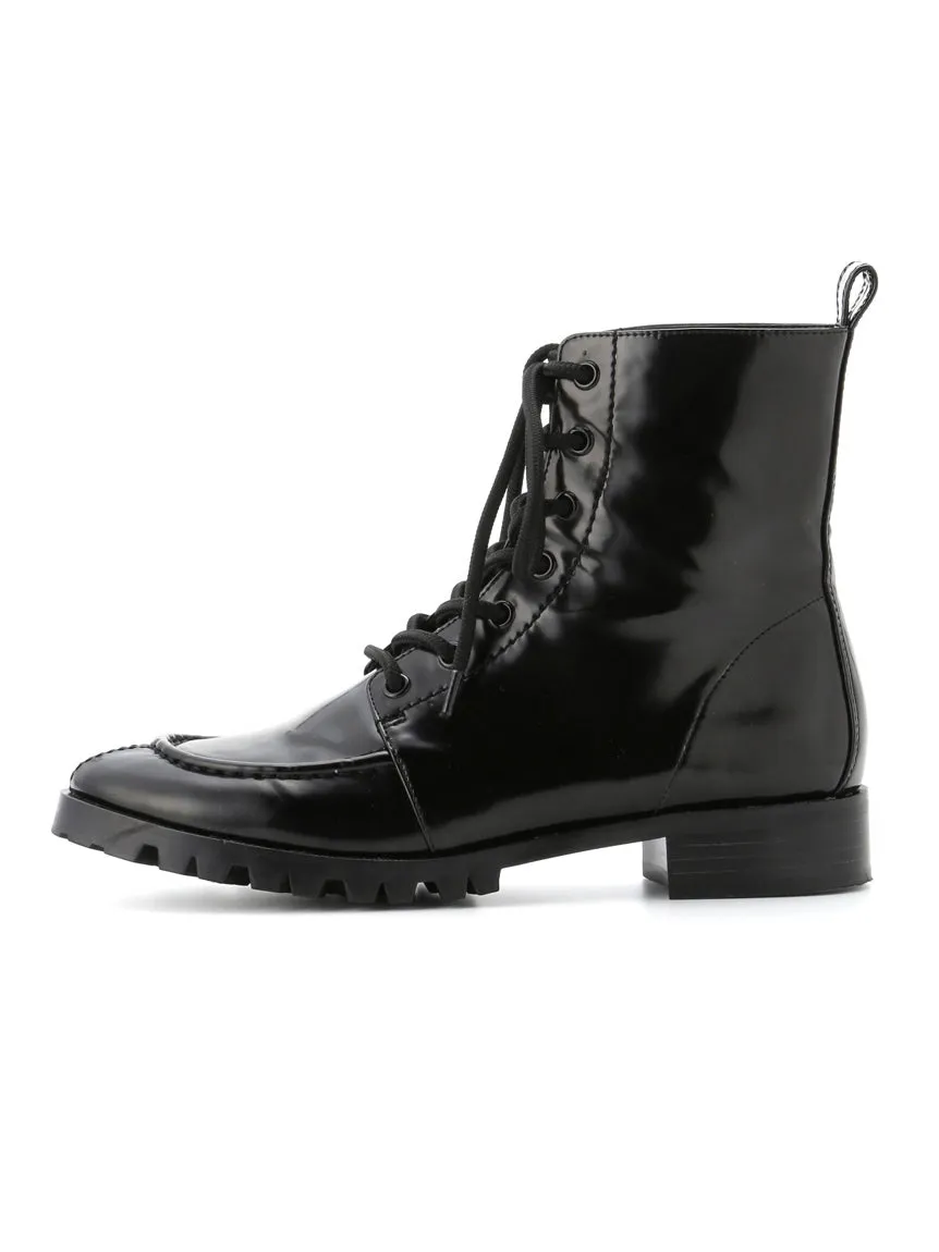 Lace Up Low Heeled Ankle Boots