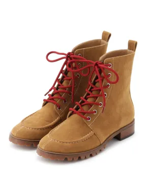 Lace Up Low Heeled Ankle Boots
