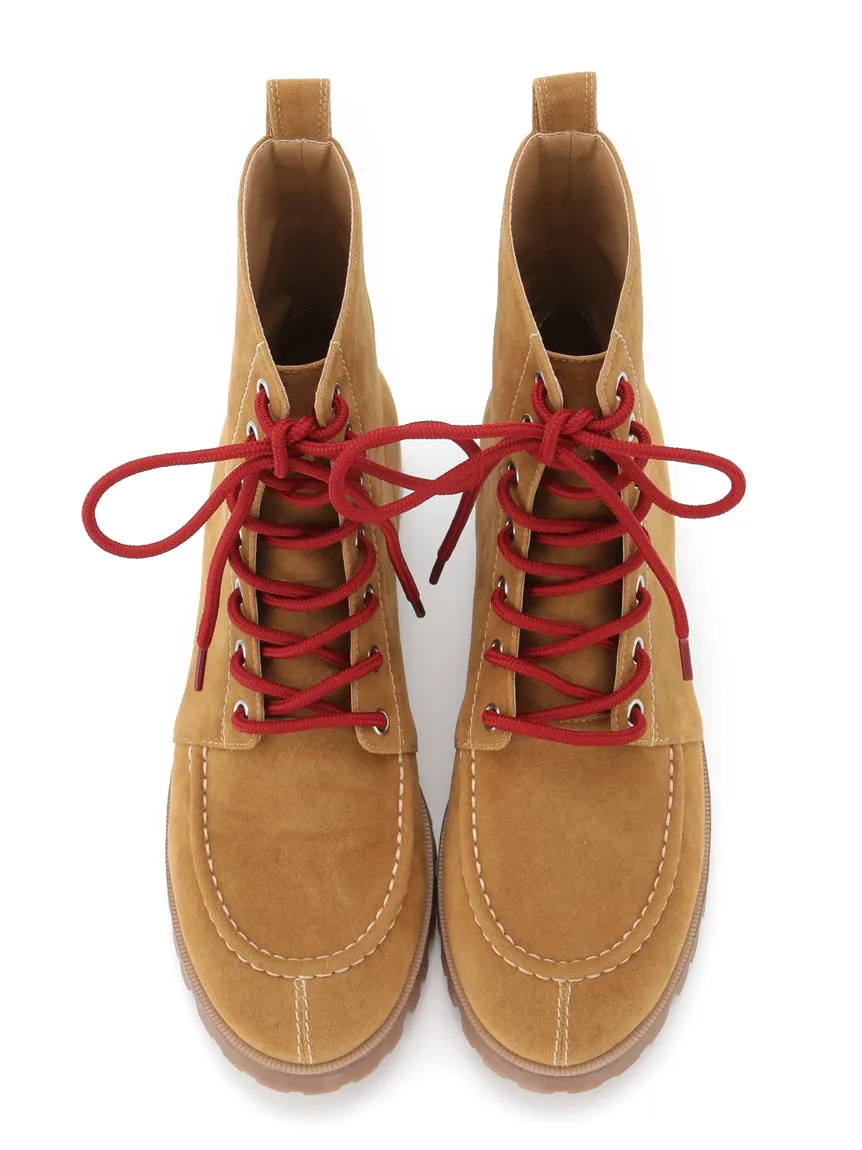 Lace Up Low Heeled Ankle Boots