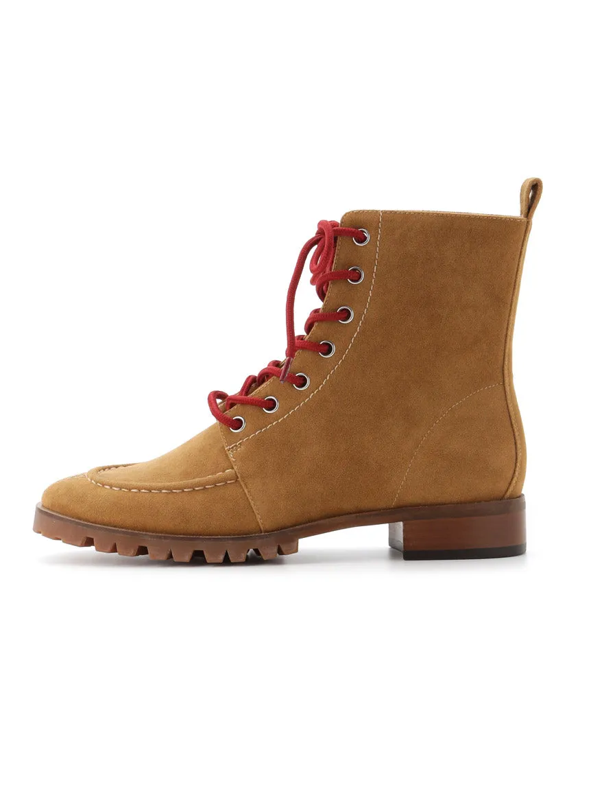 Lace Up Low Heeled Ankle Boots