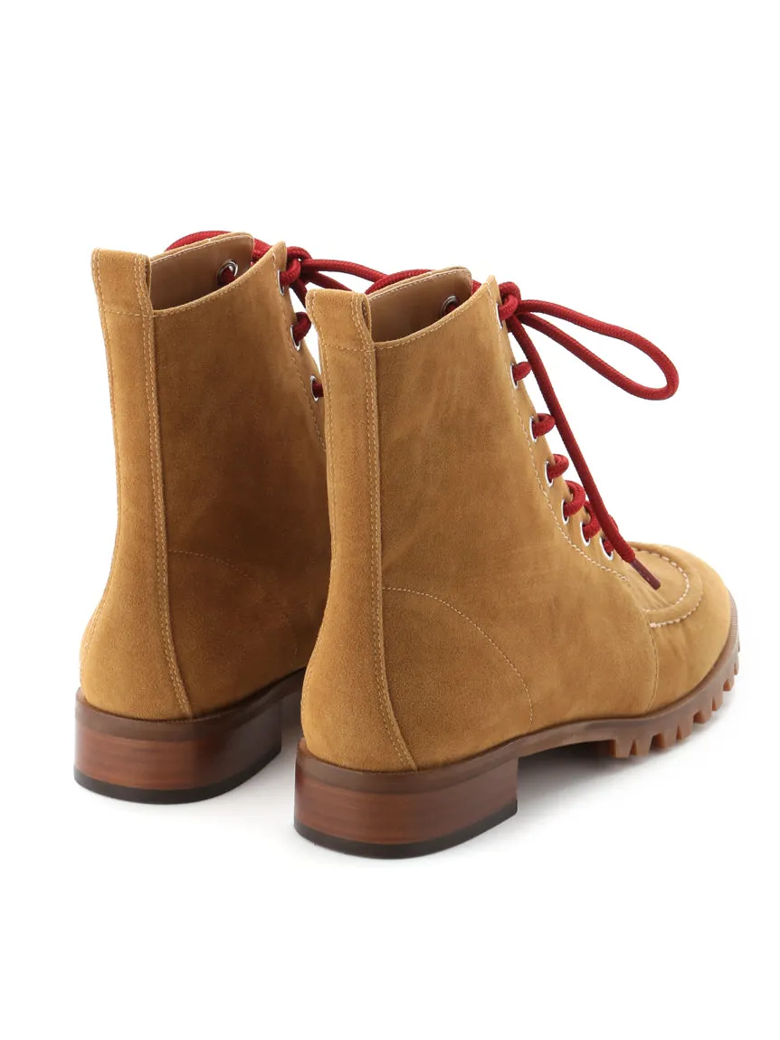 Lace Up Low Heeled Ankle Boots