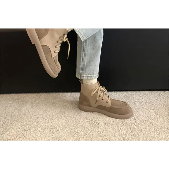 Lace-Up Short Boots