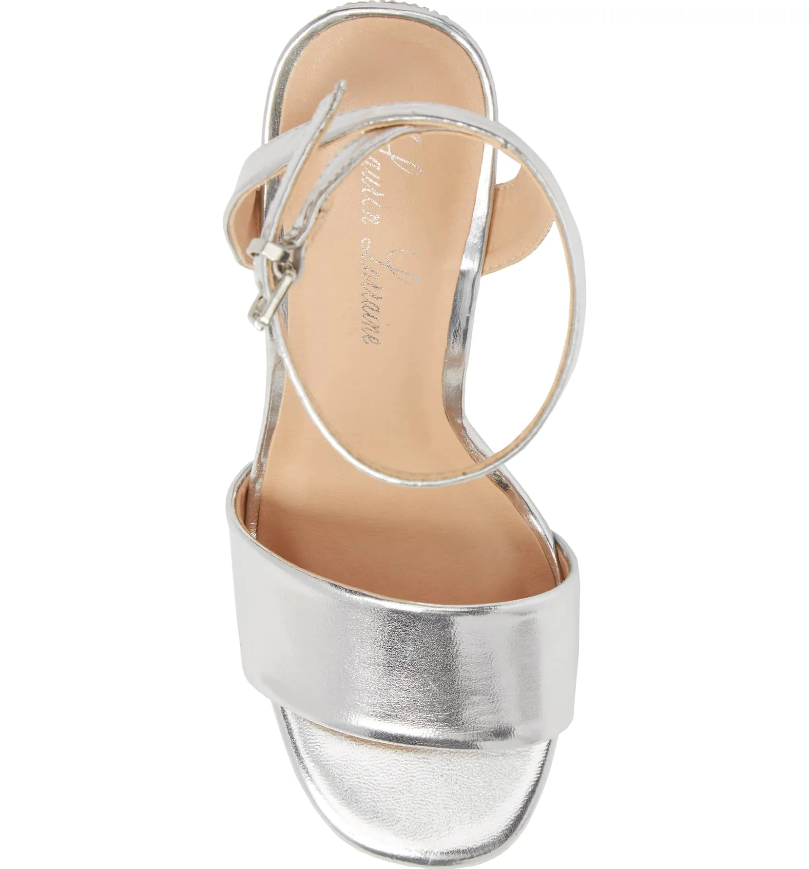 Lauren Lorraine Julia Sandal Block Heel Crystal Ankle Strap Dress Prom Pumps