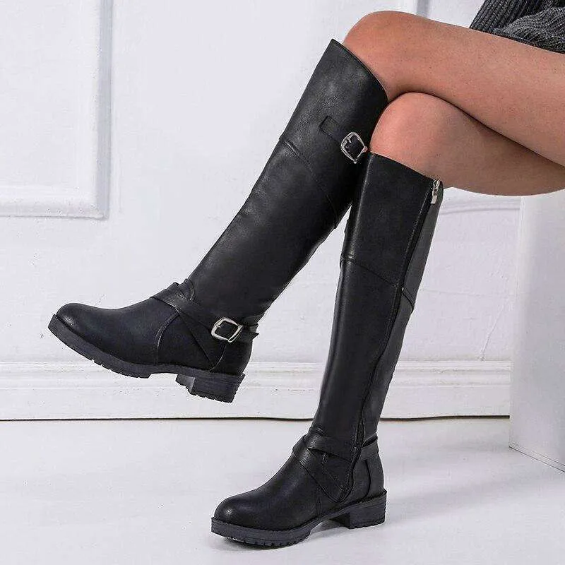 Leather Over-the-knee Women Boots