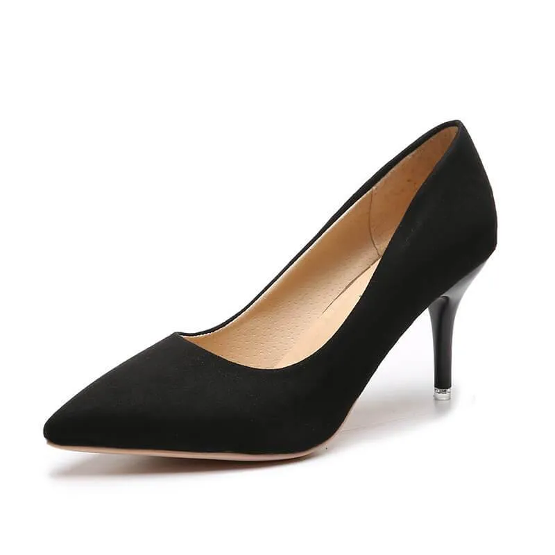Leopard Point Toe Ankle Leather Pumps