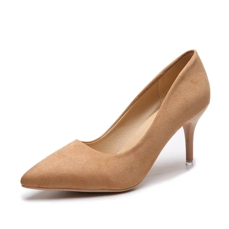 Leopard Point Toe Ankle Leather Pumps