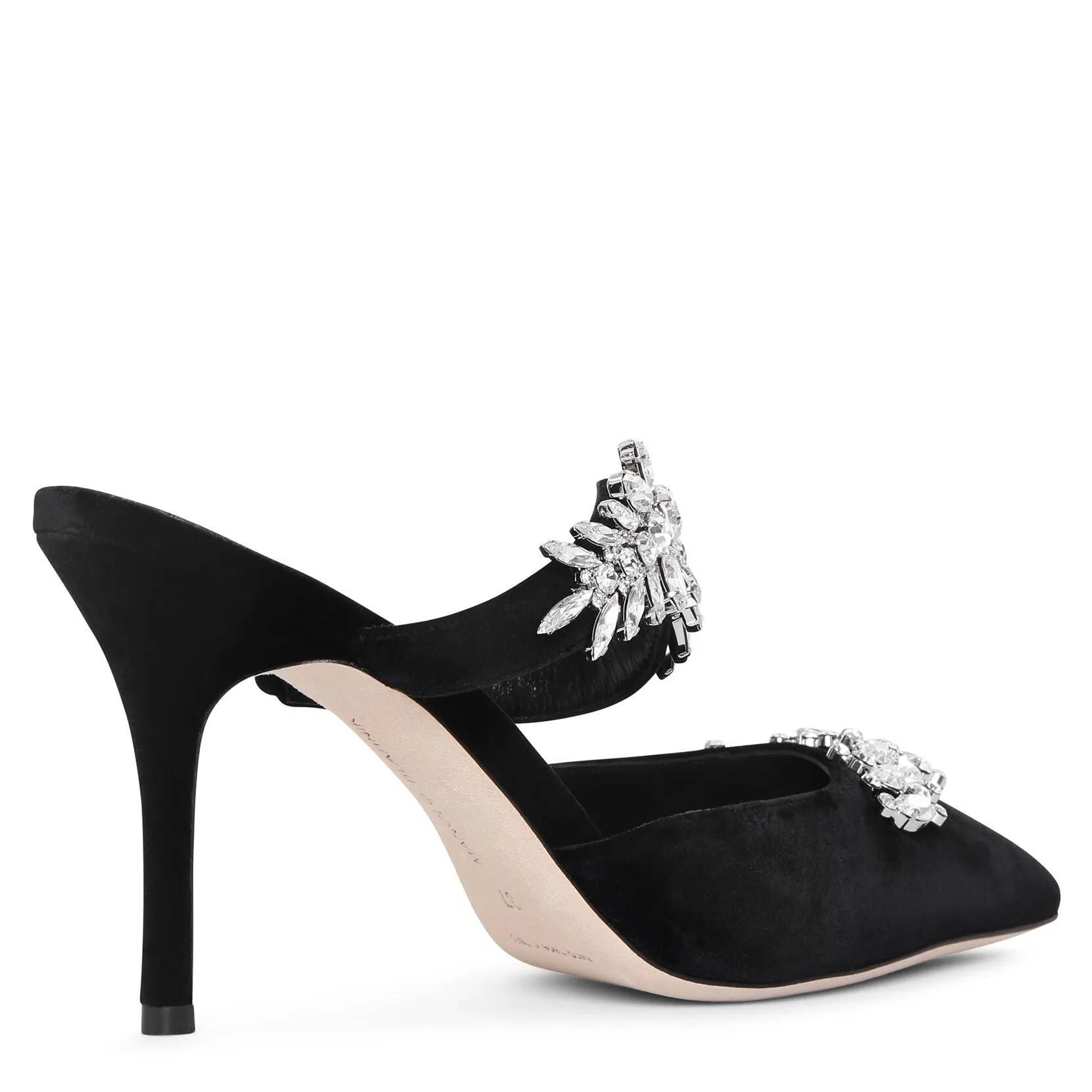 Lurum black velvet mules