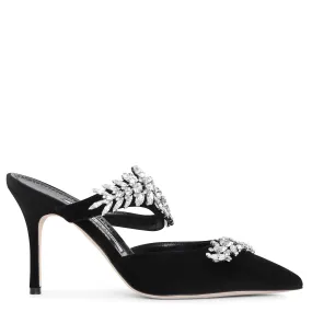 Lurum black velvet mules