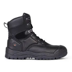 Mongrel Black High Leg Lace Up Boot w/ Scuff Cap - 550020