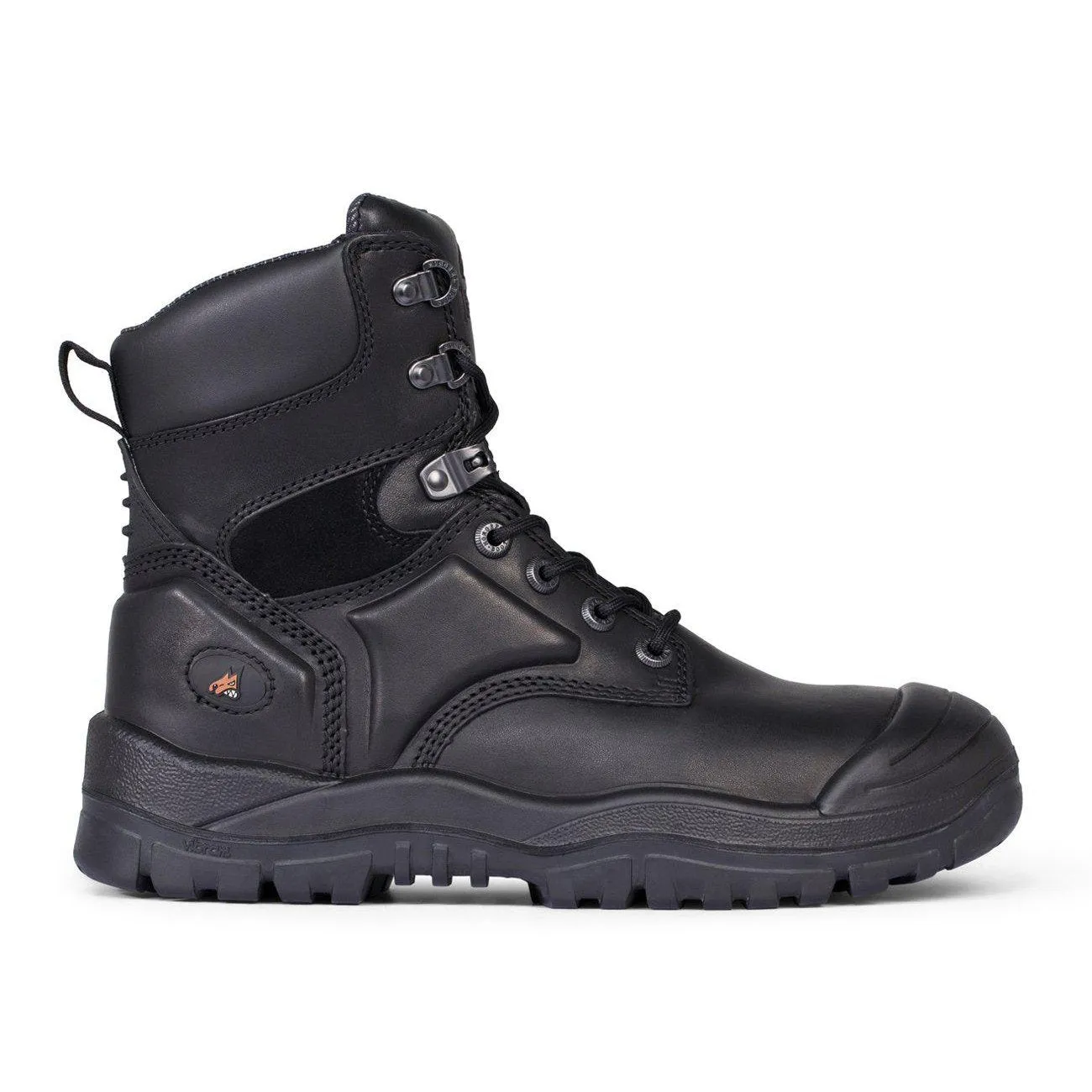 Mongrel Black High Leg Lace Up Boot w/ Scuff Cap - 550020