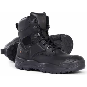 Mongrel Black High Leg Lace Up Steel Cap Safety Boot With Scuff Cap (550020) (Pre Order)