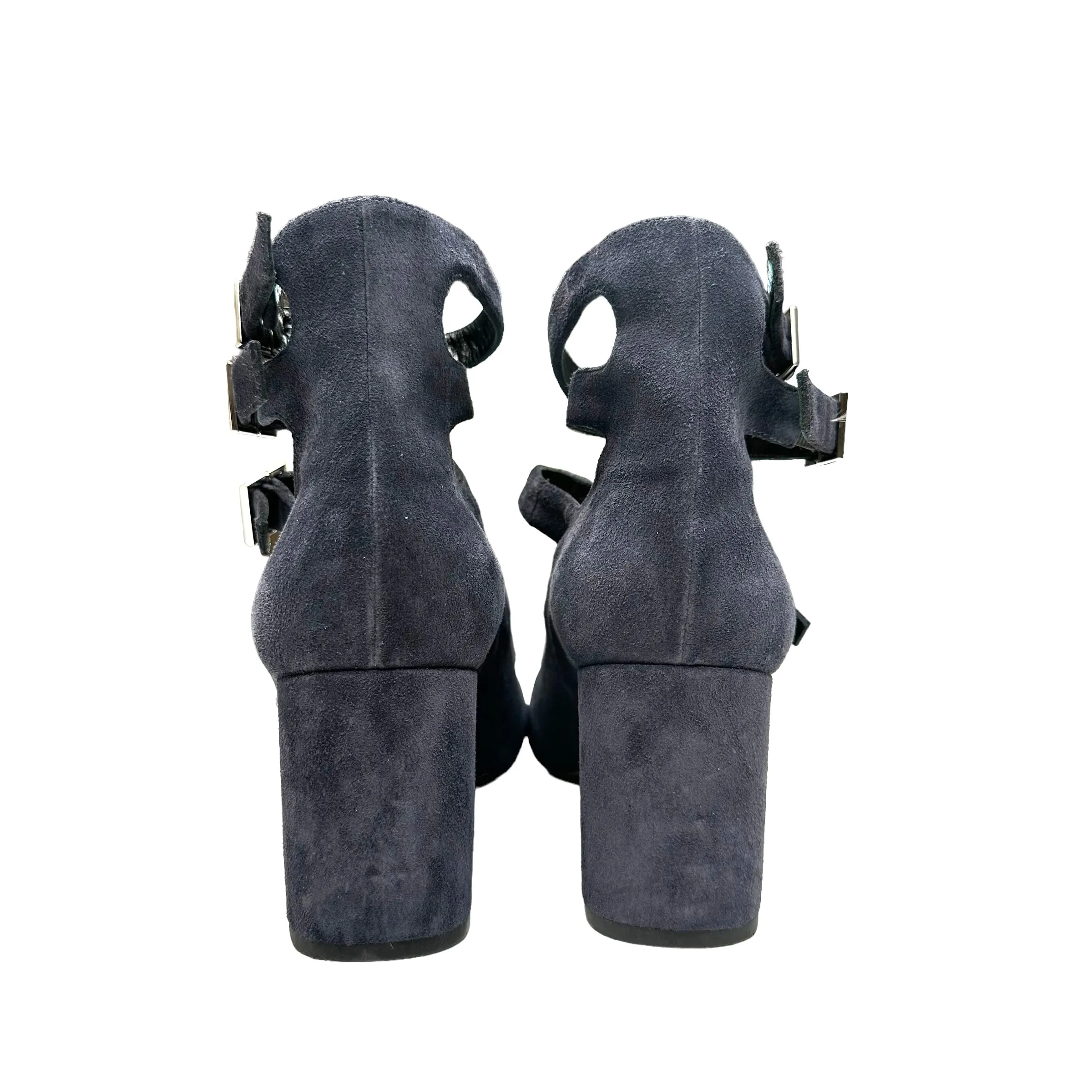 Navy Suede Heels - 9