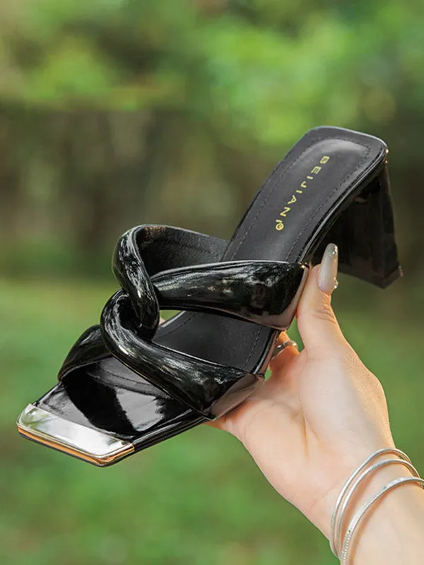 Open Toe Split-Joint Slippers Pumps Sandals