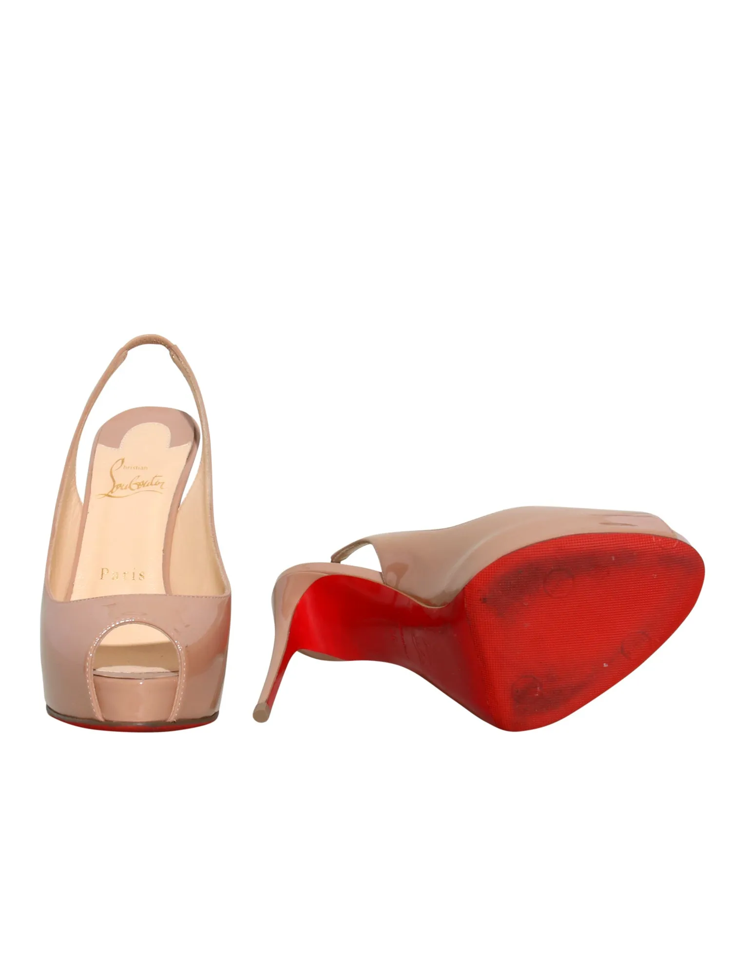 Patent Slingback Open Toe Pumps