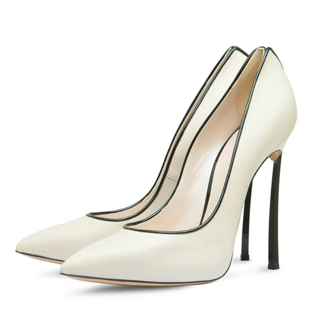 Point Toe Ankle Leather Sexy Close Toe Pumps