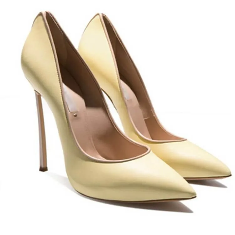 Point Toe Ankle Leather Sexy Close Toe Pumps