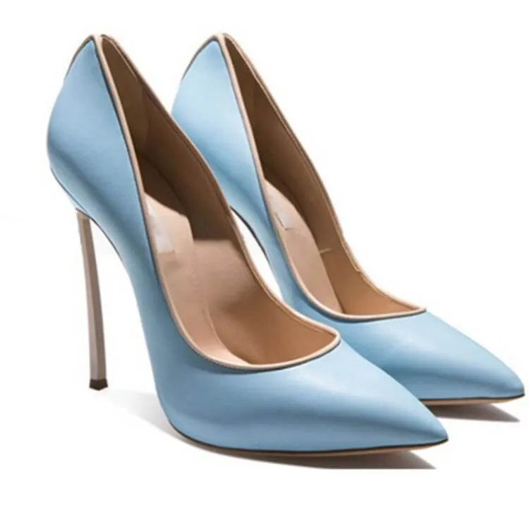Point Toe Ankle Leather Sexy Close Toe Pumps