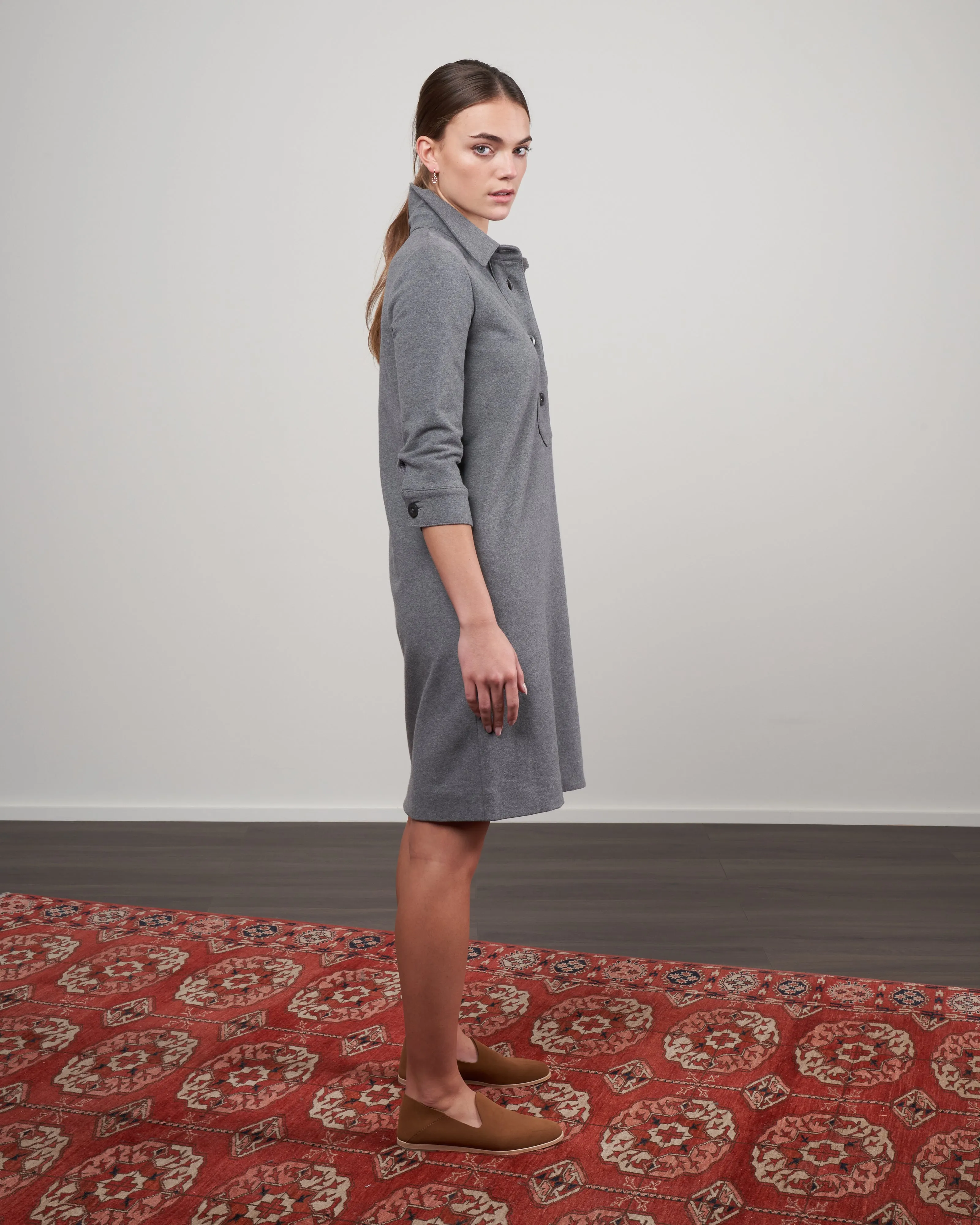 polo dress - grigio melange