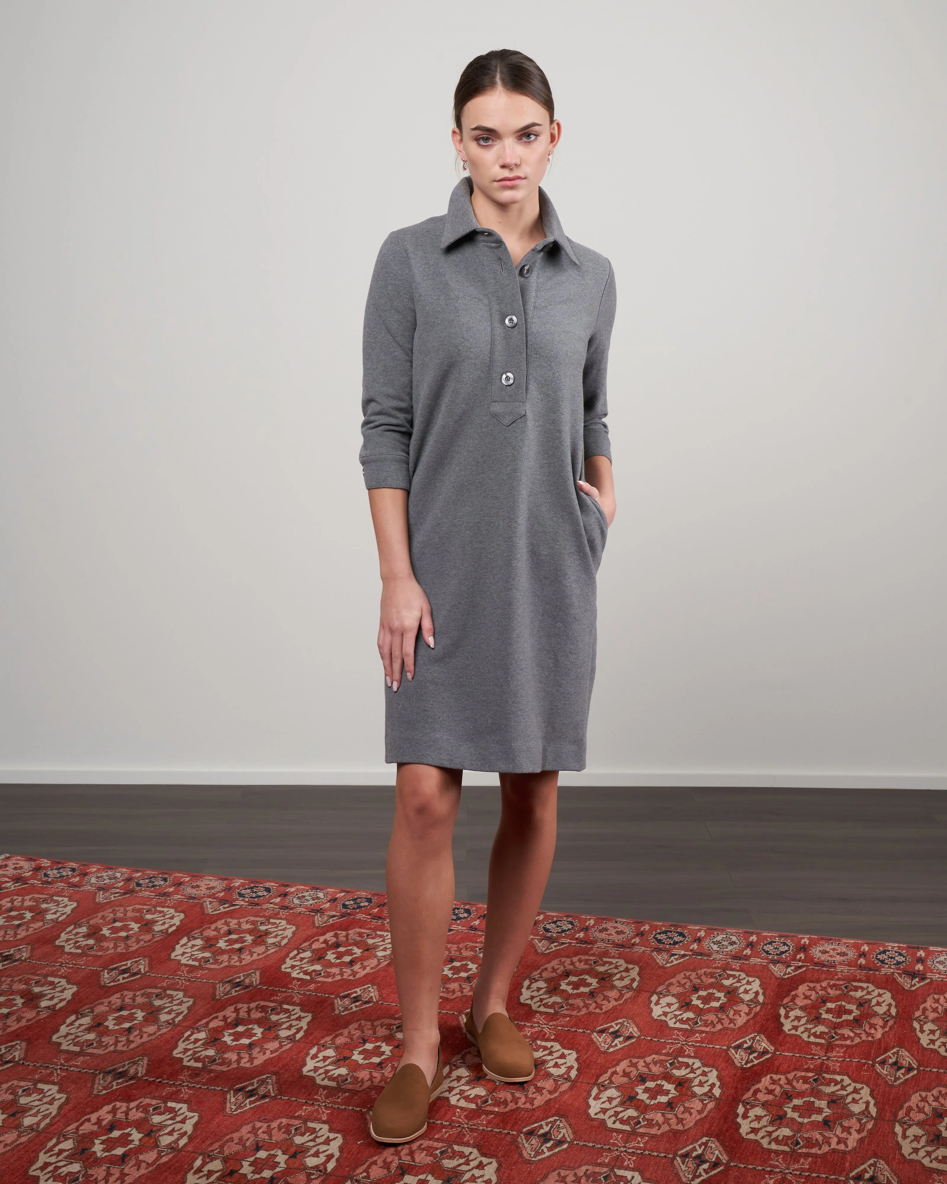 polo dress - grigio melange