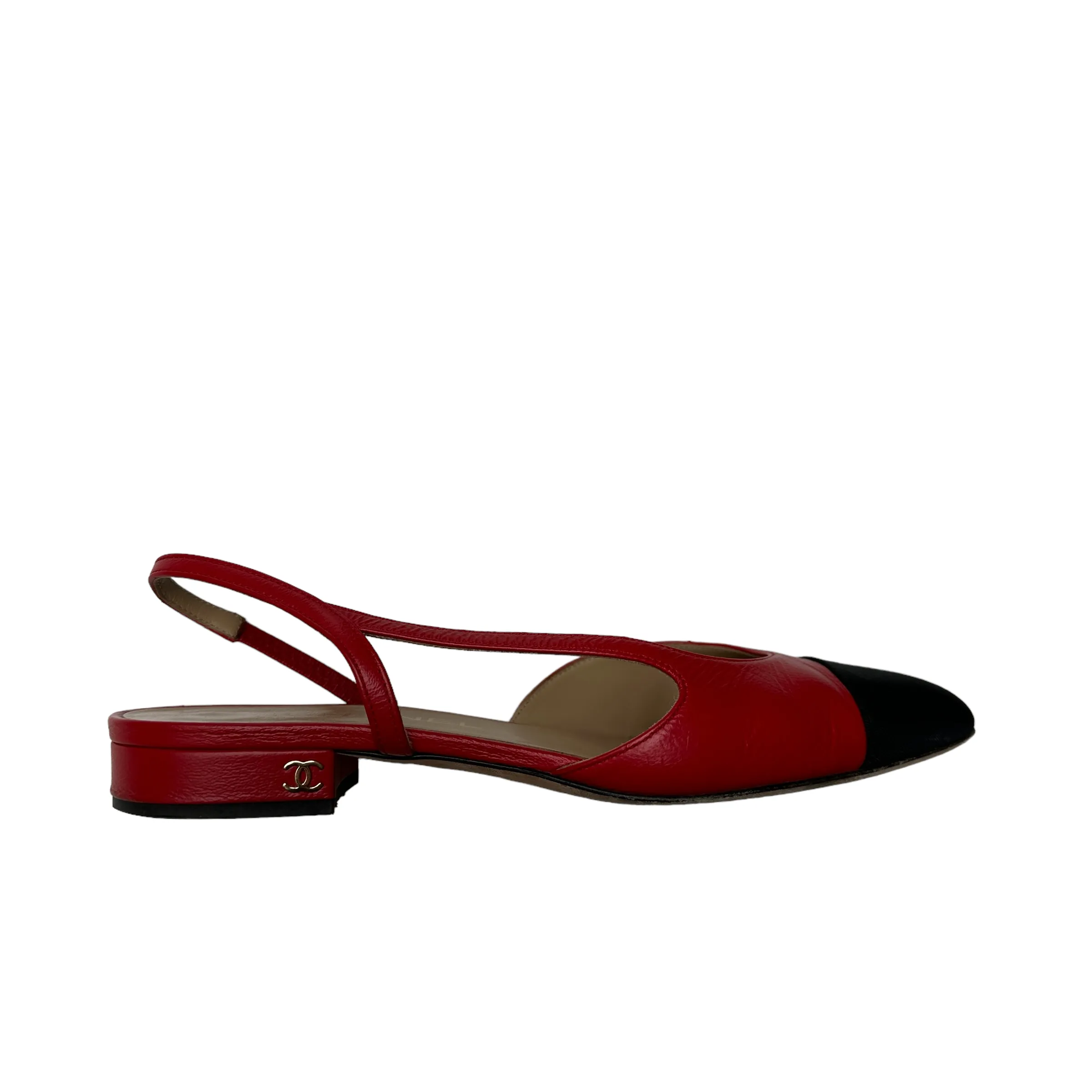 Red Leather Slingbacks - 8