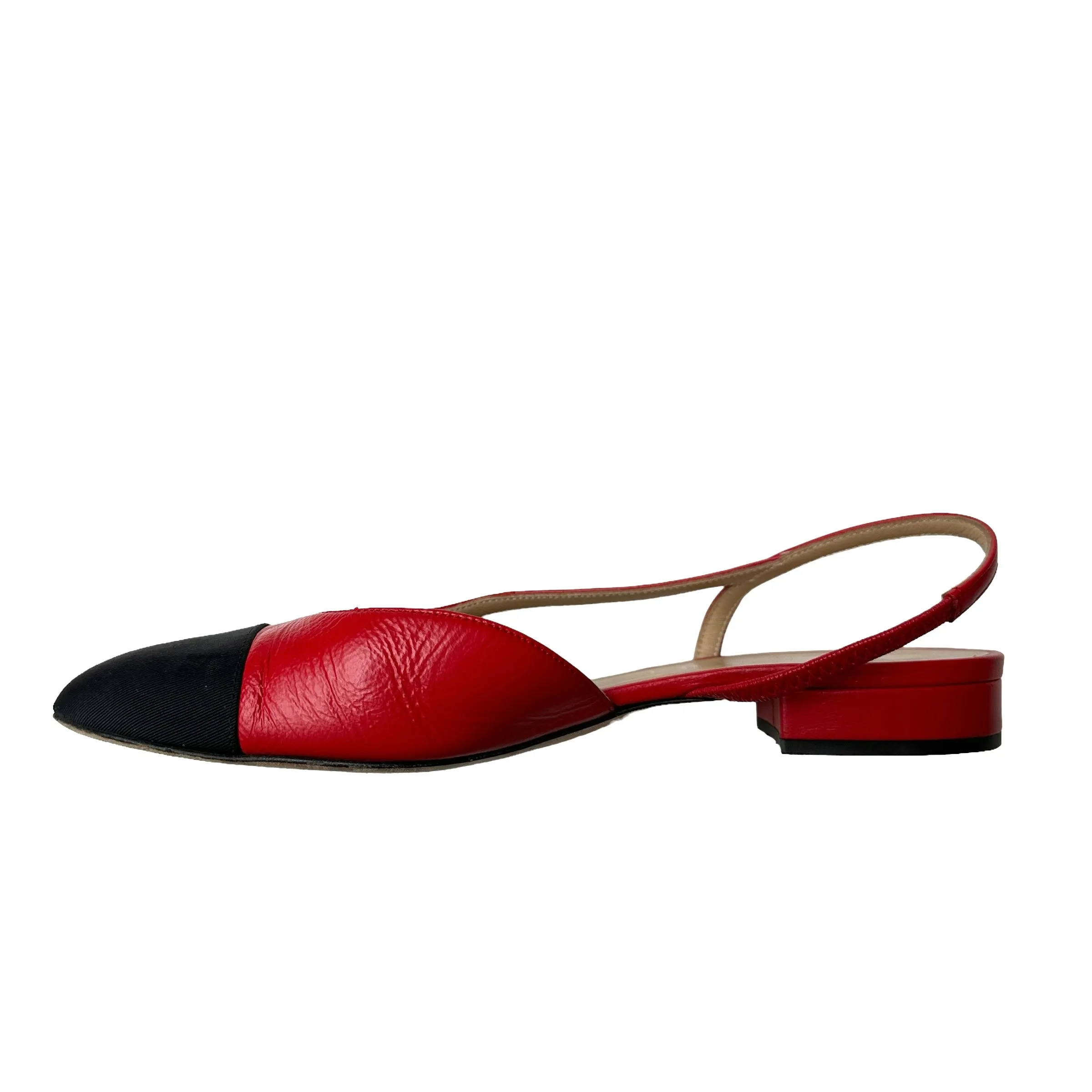 Red Leather Slingbacks - 8