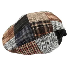 Rising Star Newborn Patchwork Cabbie Hat in Brown