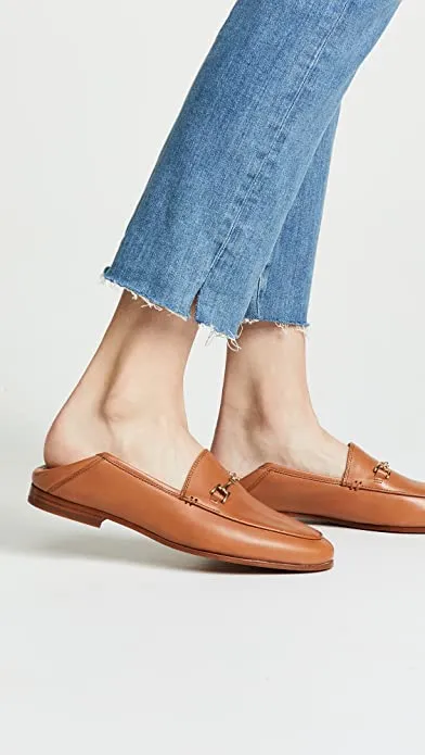 Sam Edelman Loraine Saddle Smooth Leather Almond Toe Slip On Narrow Loafers