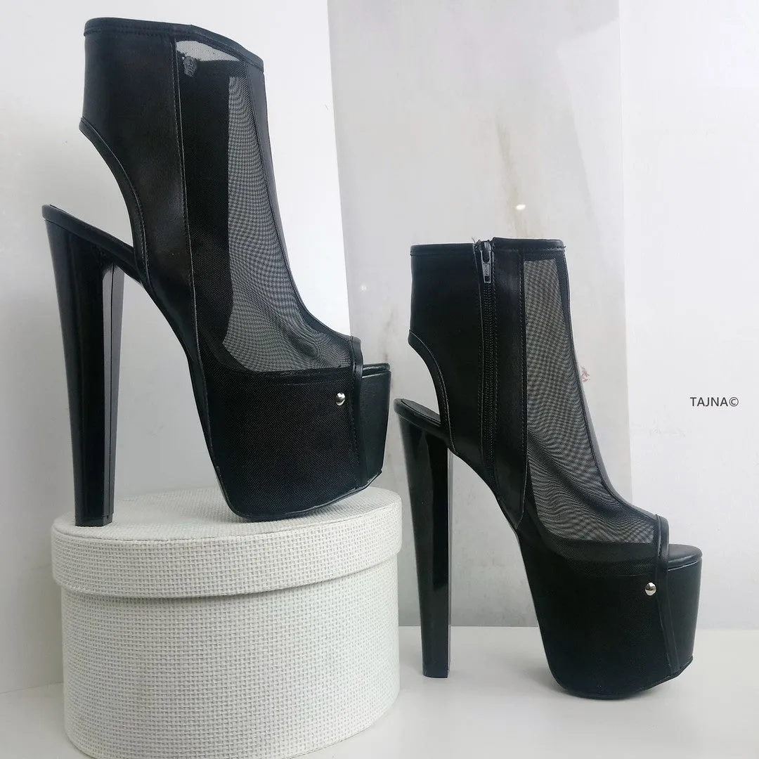 Slingback Black Transparent Booties