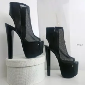 Slingback Black Transparent Booties