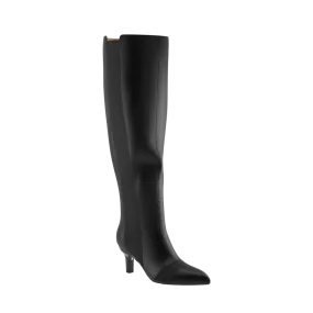 The Knee High Boot Coal Leather   Stiletto Heel Kit 3 Coal