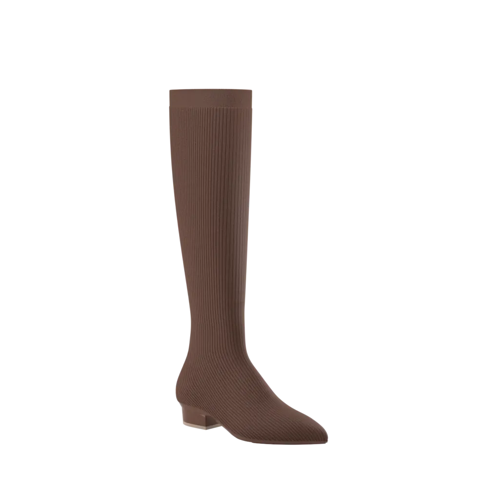 The Knee High Boot Walnut Knit   Block Heel Kit 3 Walnut