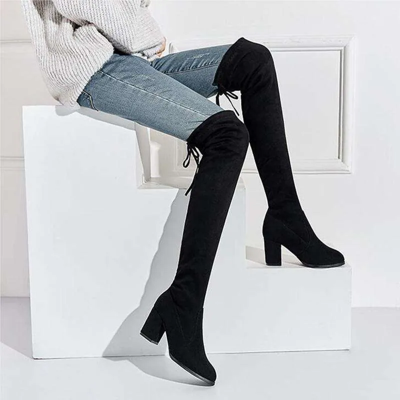 Thigh High Black Fashion Boots