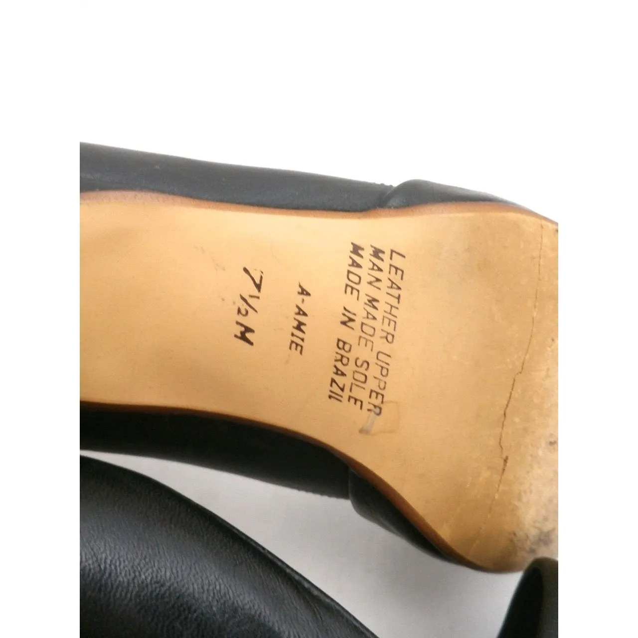Vintage Womens Shoes 9 West Black Peep-Toe Pump Brazil 7.5 M 1980S