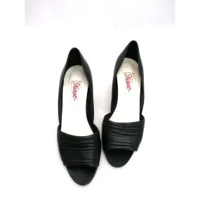 Vintage Womens Shoes 9 West Black Peep-Toe Pump Brazil 7.5 M 1980S