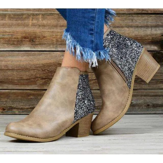 Vintage Zipper Fashion Ankle Boots