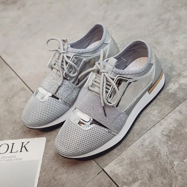 Women Sneakers New Spring Fashion Pu Leather Platform shoes Ladies Trainers Femme Women Casual girls