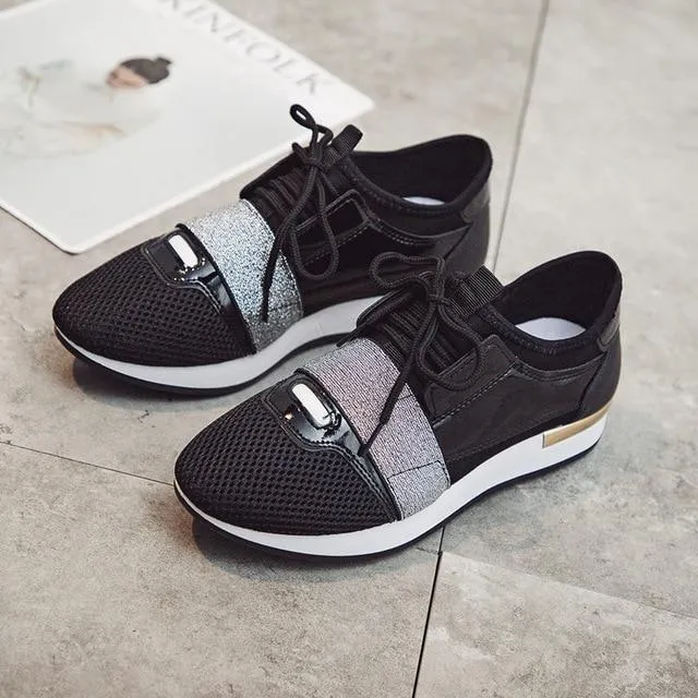 Women Sneakers New Spring Fashion Pu Leather Platform shoes Ladies Trainers Femme Women Casual girls