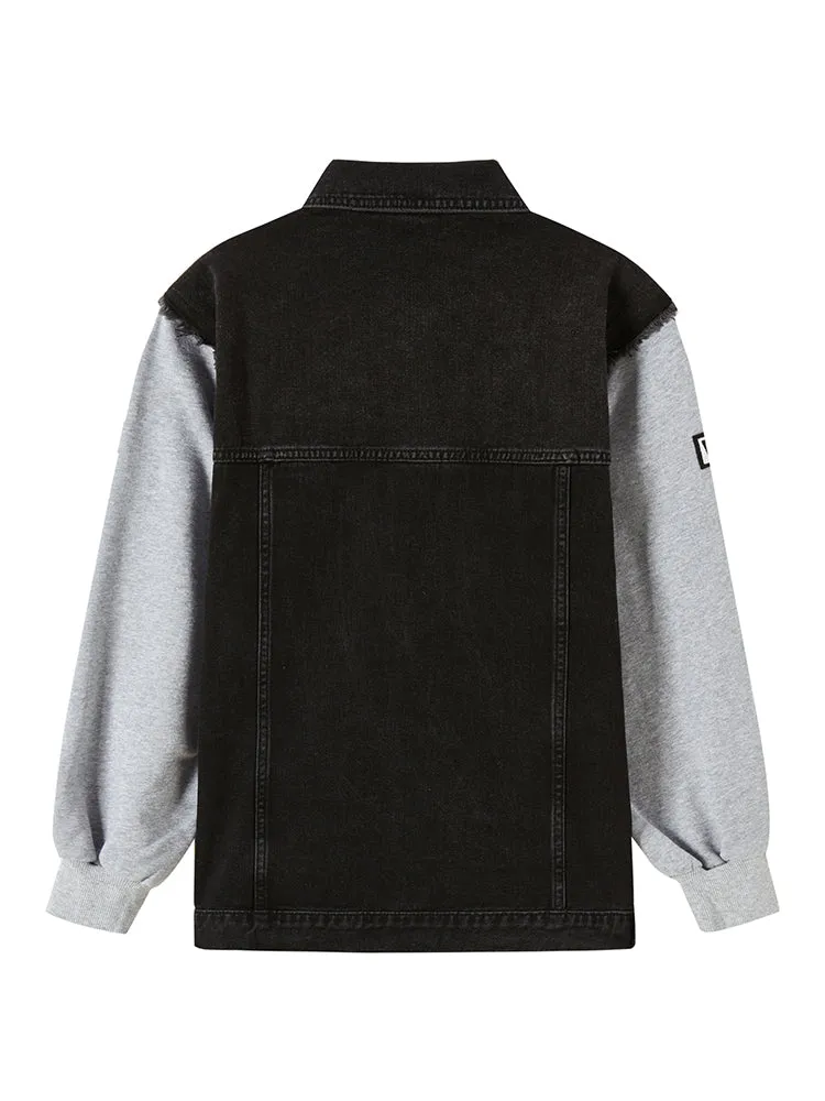 Women's Contrast Patchwork Loose Denim Jacket