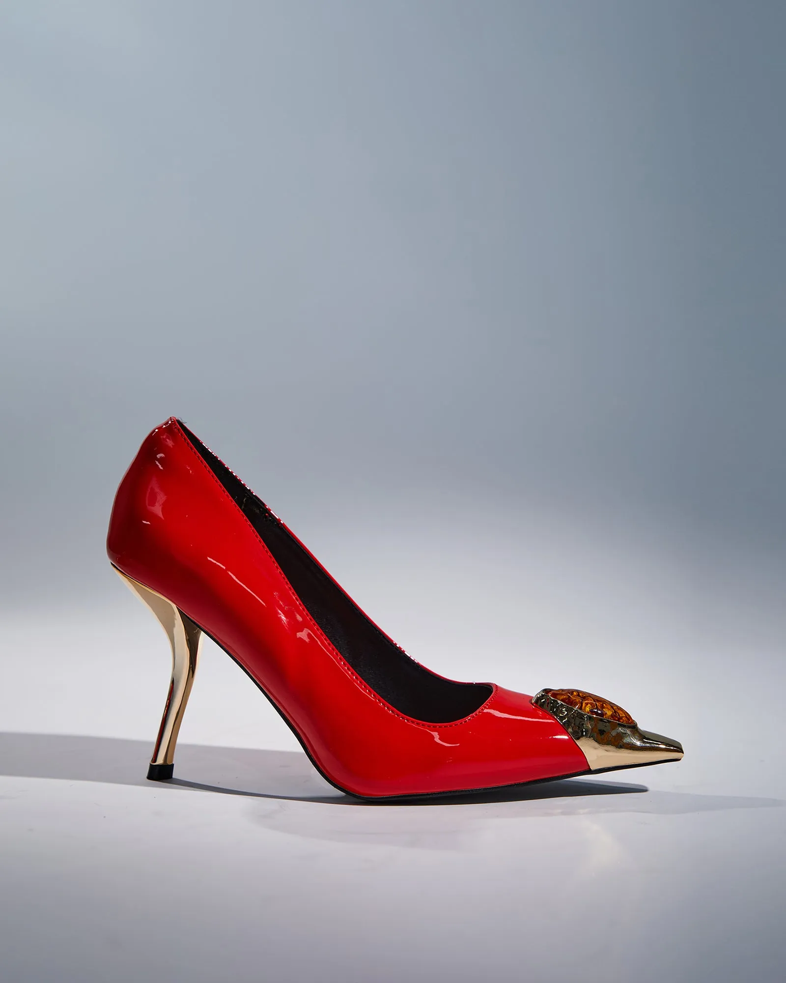Xue Rhinestone Toe Pumps In Red
