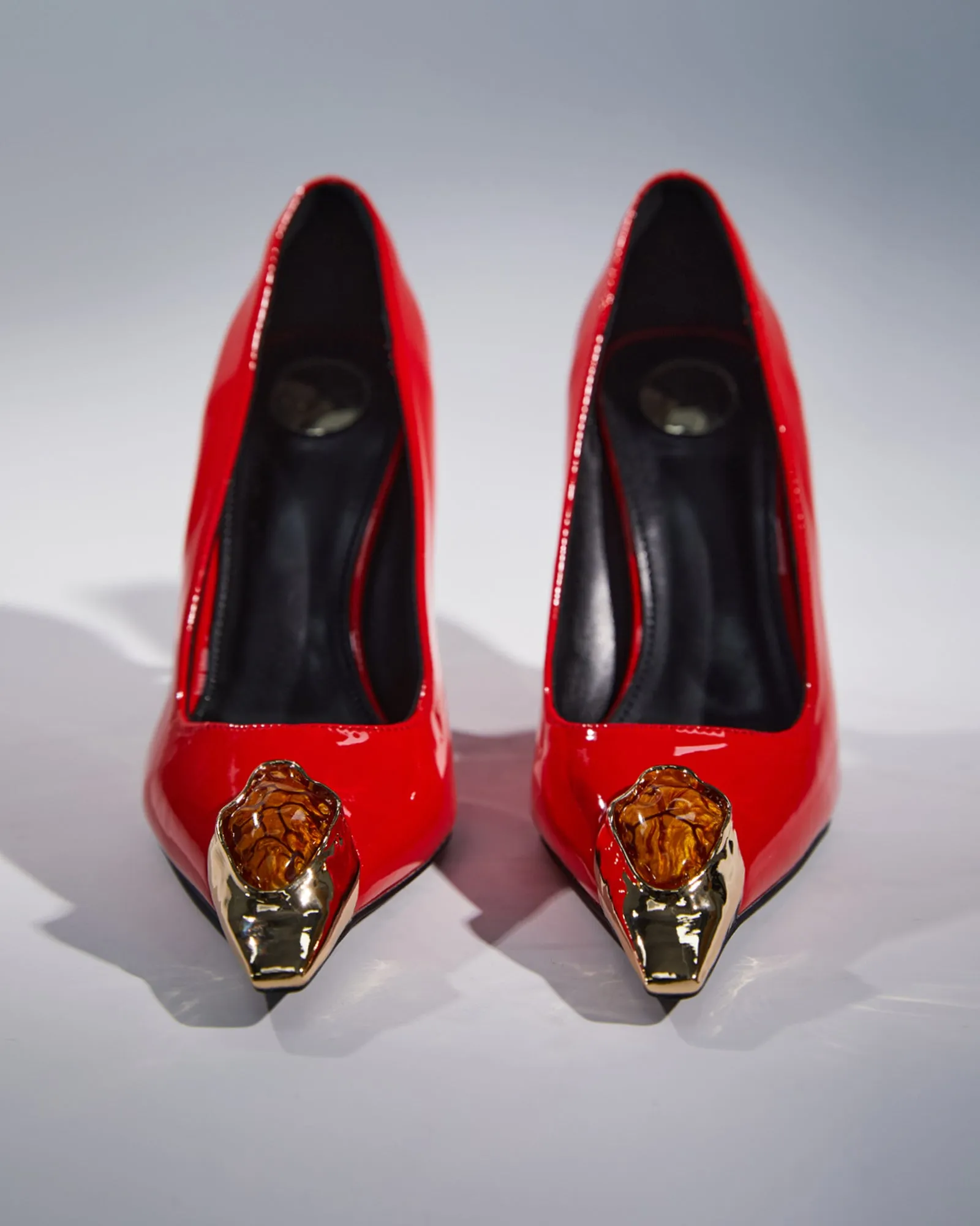 Xue Rhinestone Toe Pumps In Red