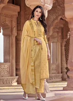 Yellow Golden Designer Salwar Kameez